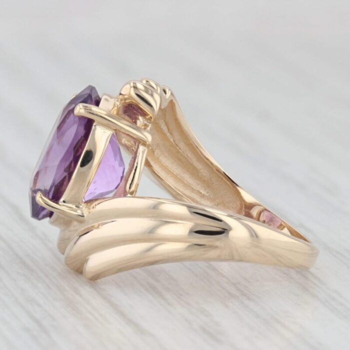 460ct oval amethyst solitaire ring 14k yellow gold size 55 bypass 9542