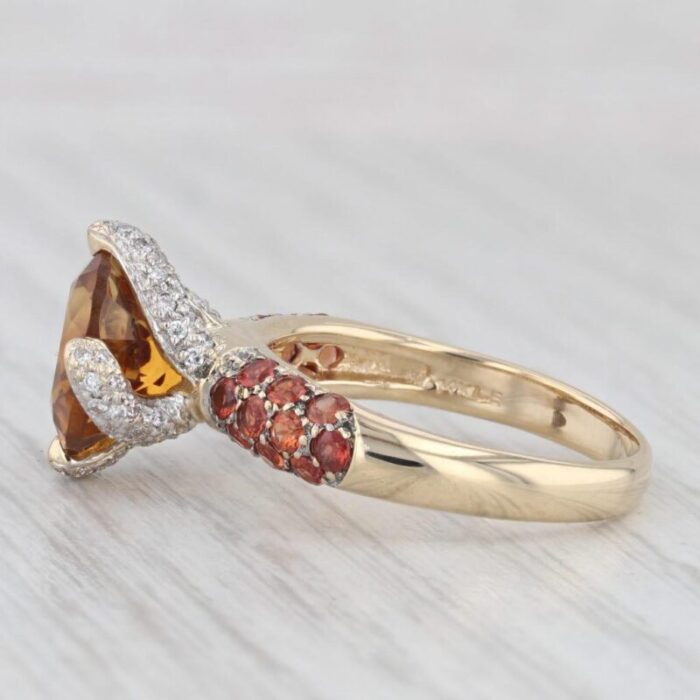 482ctw citrine lab created sapphire diamond ring 14k yellow gold size 825 1424