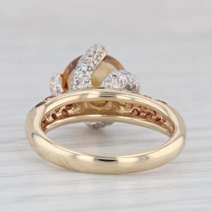 482ctw citrine lab created sapphire diamond ring 14k yellow gold size 825 9703