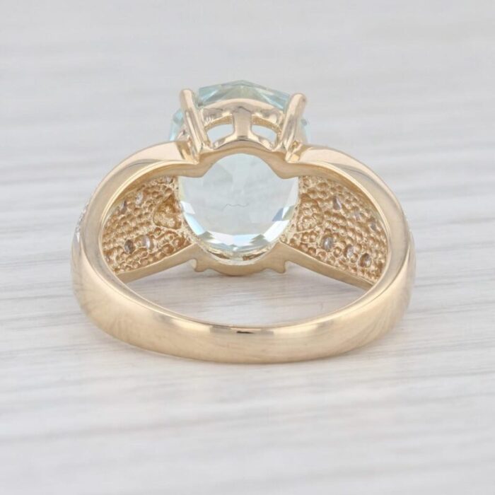 499ctw aquamarine diamond ring 14k yellow gold size 6 5344