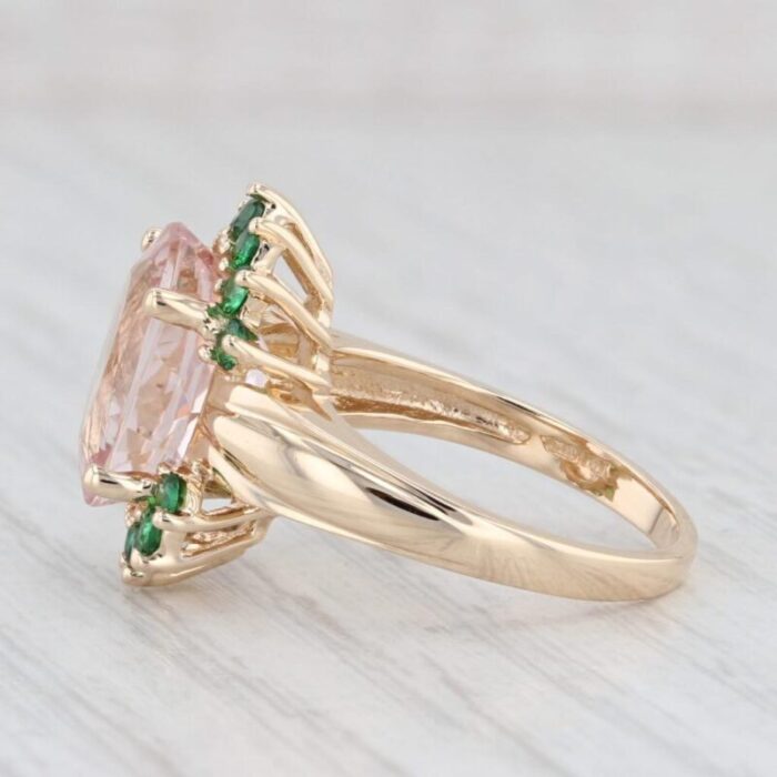 530ctw morganite tsavorite garnet ring 14k yellow gold size 6 2889