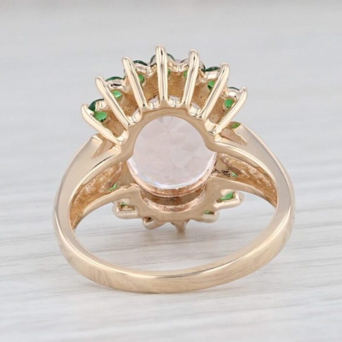 530ctw morganite tsavorite garnet ring 14k yellow gold size 6 3183