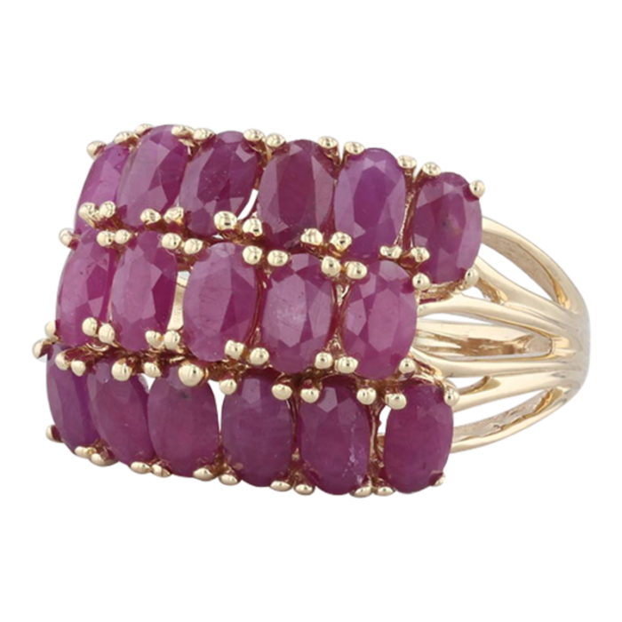 535ctw ruby cluster cocktail ring 14k yellow gold size 85 town and country 1436