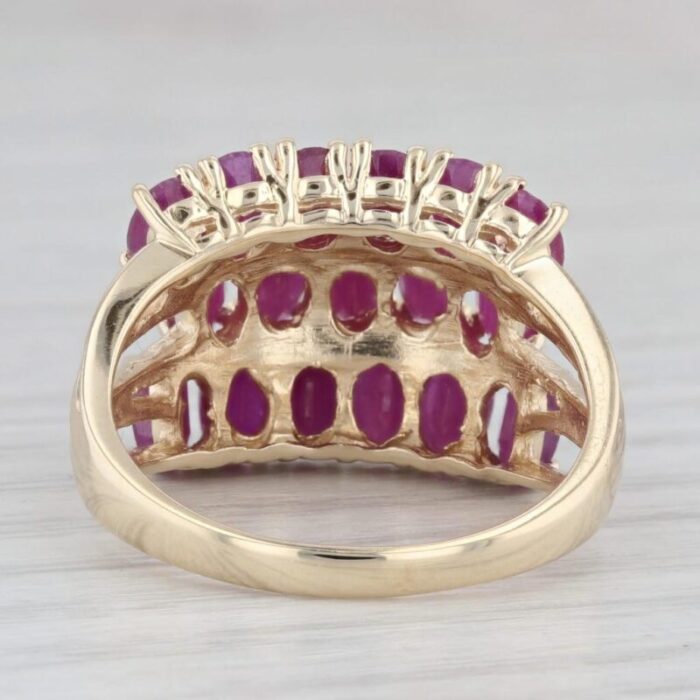 535ctw ruby cluster cocktail ring 14k yellow gold size 85 town and country 1685