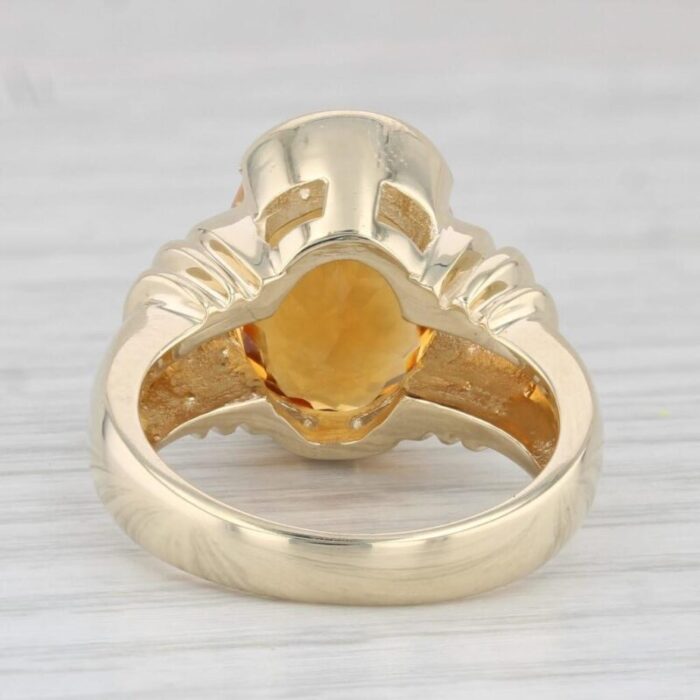 575ct orange citrine oval solitaire ring 14k yellow gold size 65 4255