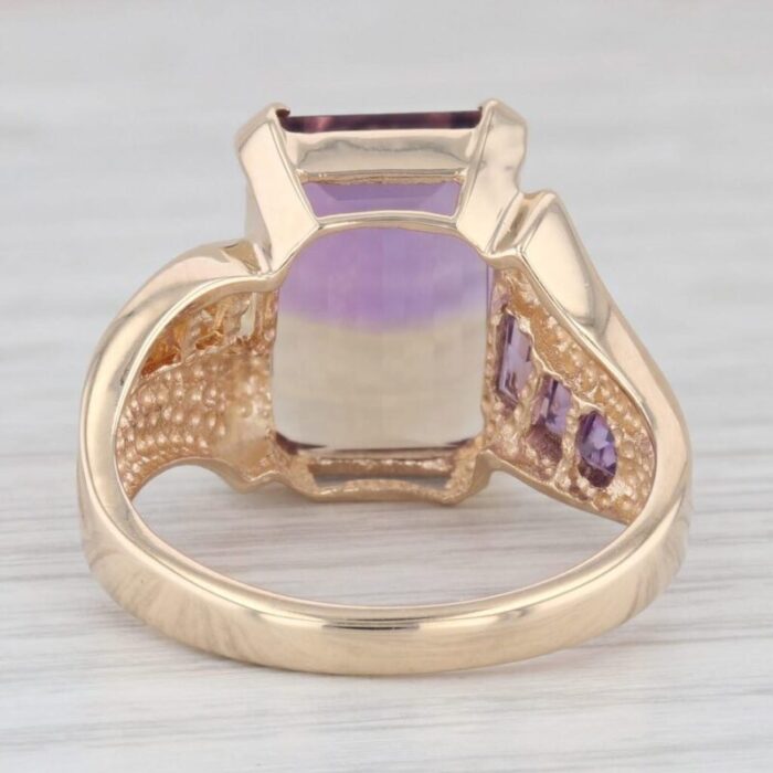 656 ctw ametrine emerald cut bypass 14k yellow gold ring size 925 9099