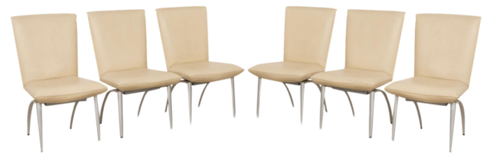 7000 leather chairs in cream from rolf benz 1068