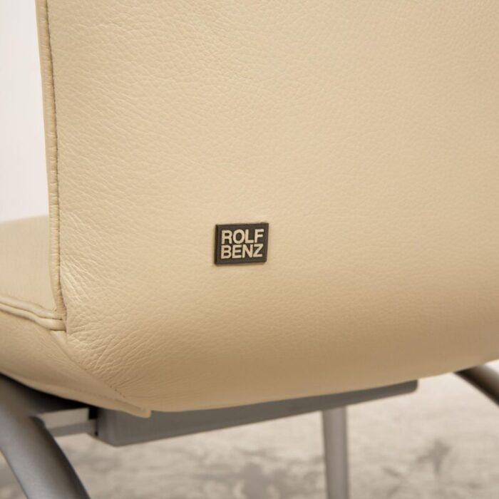 7000 leather chairs in cream from rolf benz 9165