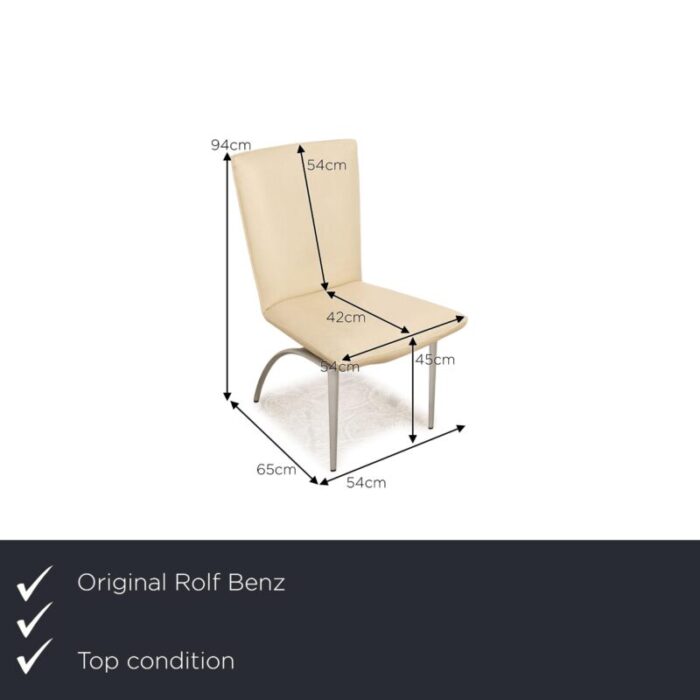 7000 leather chairs in cream from rolf benz 9699