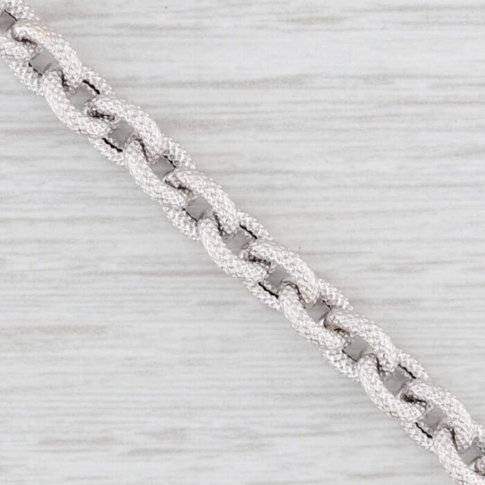 725 hammered cable chain bracelet 18k white gold italy 61mm 2634