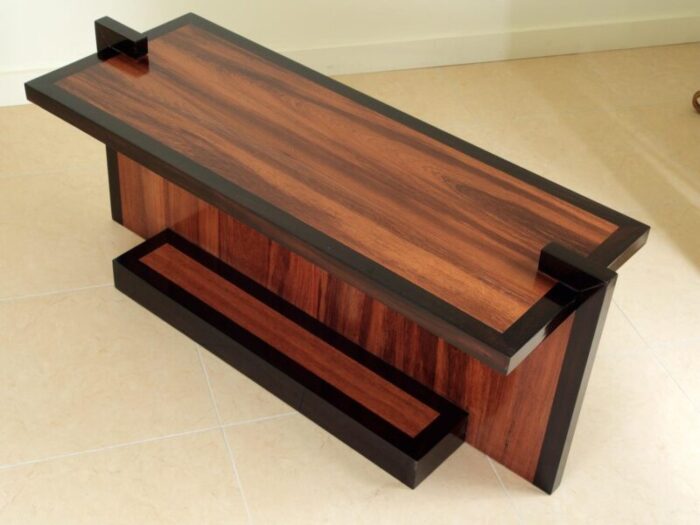 Jean Royere black rosewood and satinwood table 6 master