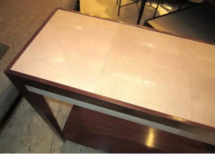 Mahogany Shagreen Top Console4 master