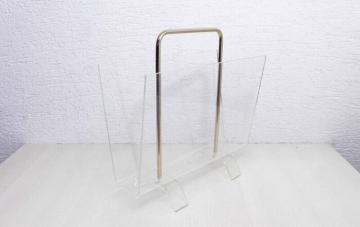 acrylic glass magazine rack 1980s 2565