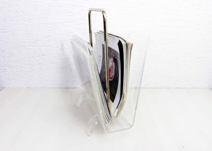 acrylic glass magazine rack 1980s 3419