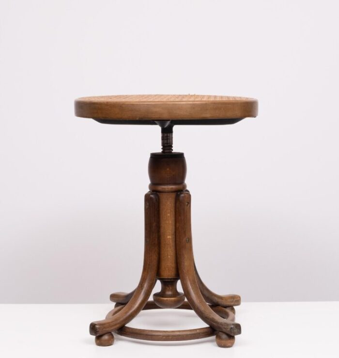 adjustable piano stool in beech by michael thonet for gebruder thonet vienna gmbh 1960s 7609