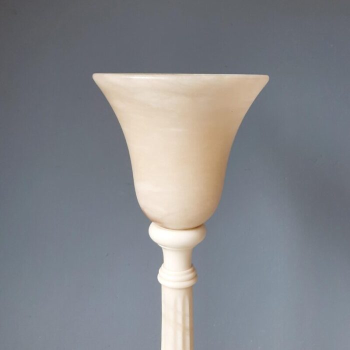 alabaster uplighter table lamp 1980s 3594