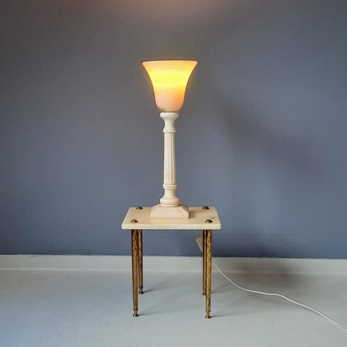 alabaster uplighter table lamp 1980s 6063