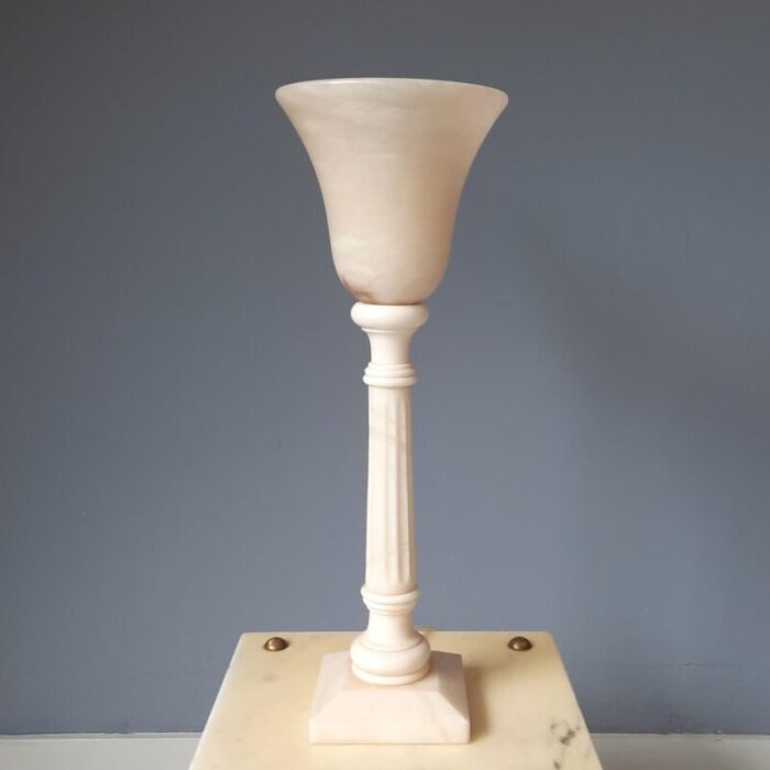 alabaster uplighter table lamp 1980s 8369