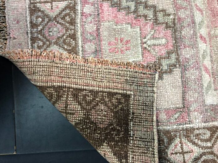 anatolian grey and red oushak faded rug 10