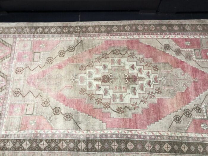 anatolian grey and red oushak faded rug 5