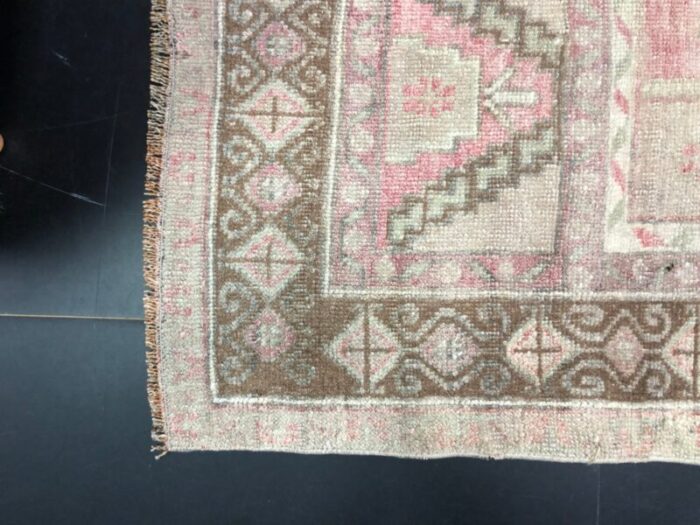 anatolian grey and red oushak faded rug 9