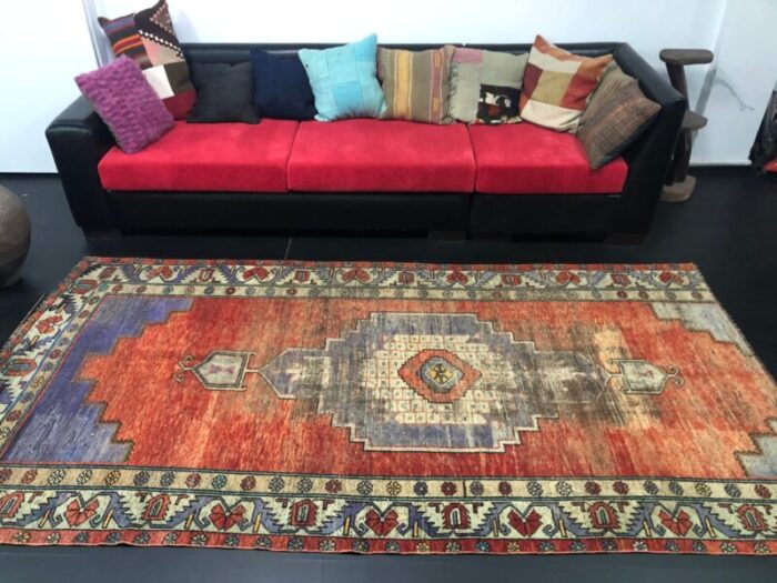 anatolian handmade burnt orange wool area living room rug 4