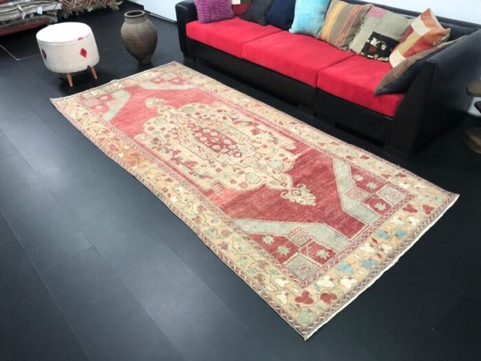 anatolian wool vintage oushak rug 4