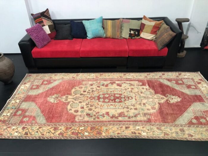 anatolian wool vintage oushak rug 7