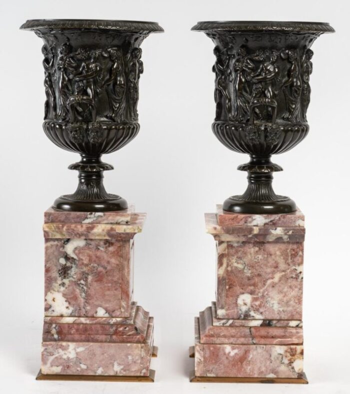 antique 19th century bronze mantel set set of 3 8