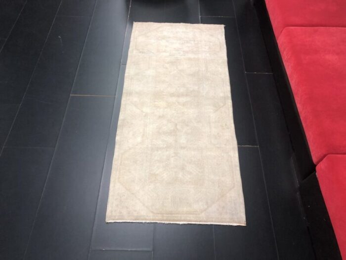 antique beige wool runner rug 2