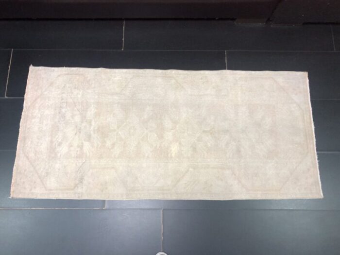 antique beige wool runner rug 3