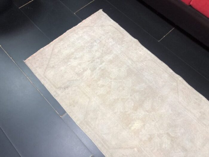 antique beige wool runner rug 5