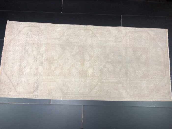 antique beige wool runner rug 7