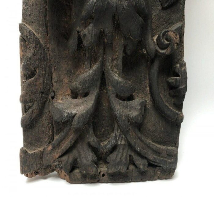 antique carved wood panel in oak 5