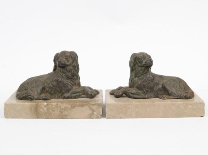 antique cast iron dog figures set of 2 1