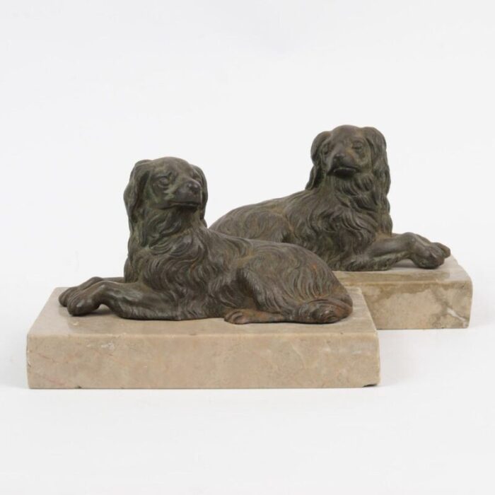 antique cast iron dog figures set of 2 3