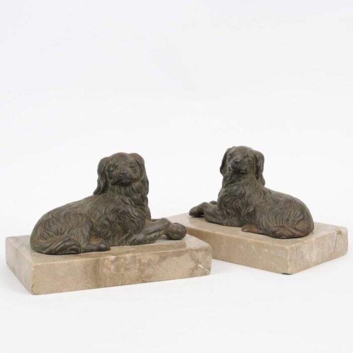 antique cast iron dog figures set of 2 8