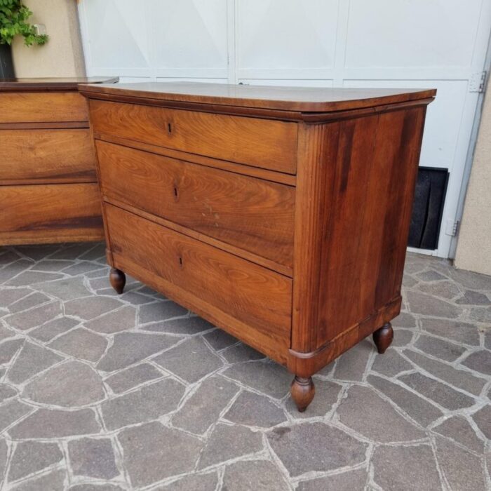 antique chests of drawers in walnut 1850 set of 2 1814