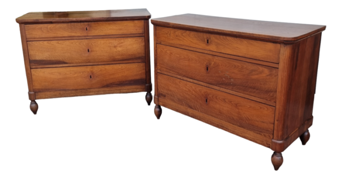 antique chests of drawers in walnut 1850 set of 2 2430