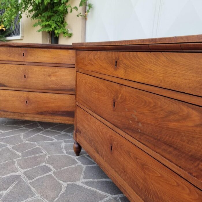 antique chests of drawers in walnut 1850 set of 2 4741