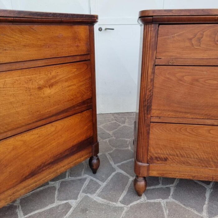 antique chests of drawers in walnut 1850 set of 2 4907