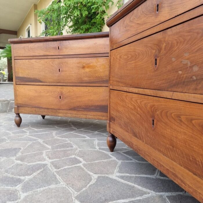 antique chests of drawers in walnut 1850 set of 2 5624