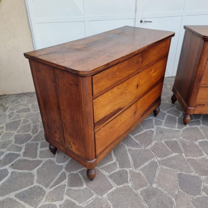 antique chests of drawers in walnut 1850 set of 2 7799