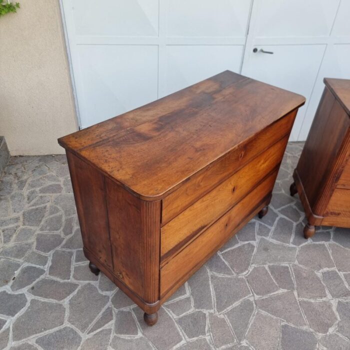 antique chests of drawers in walnut 1850 set of 2 9411