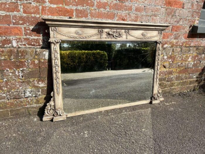 antique engish painted overmantle mirror 0243