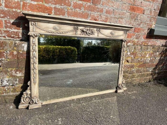 antique engish painted overmantle mirror 5121