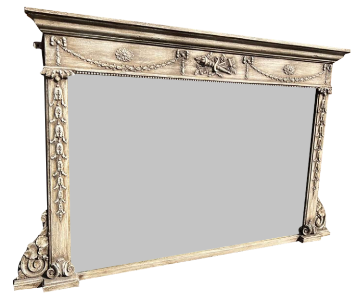 antique engish painted overmantle mirror 9083