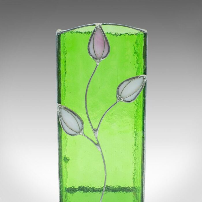 antique english art nouveau glass slip vase 1910s 10