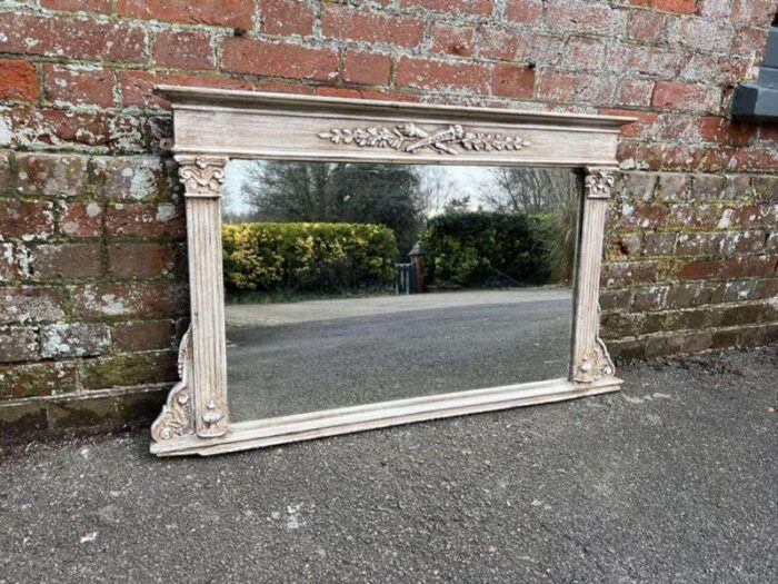 antique english painted column mirror 7299