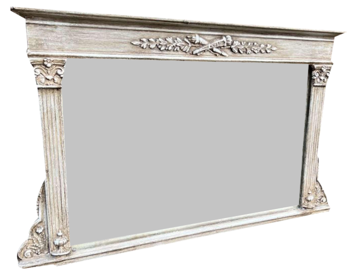 antique english painted column mirror 8885